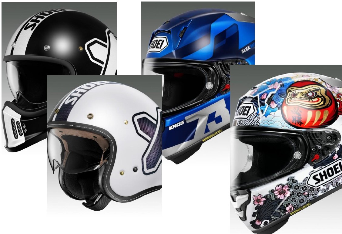SHOEI　新グラフィック4モデル発売　　EX-ZEROとJ・O+に「CROSS LOGO2」モデル／「A.MARQUEZ73 V3」「MARQUEZ MOTEGI5」追加